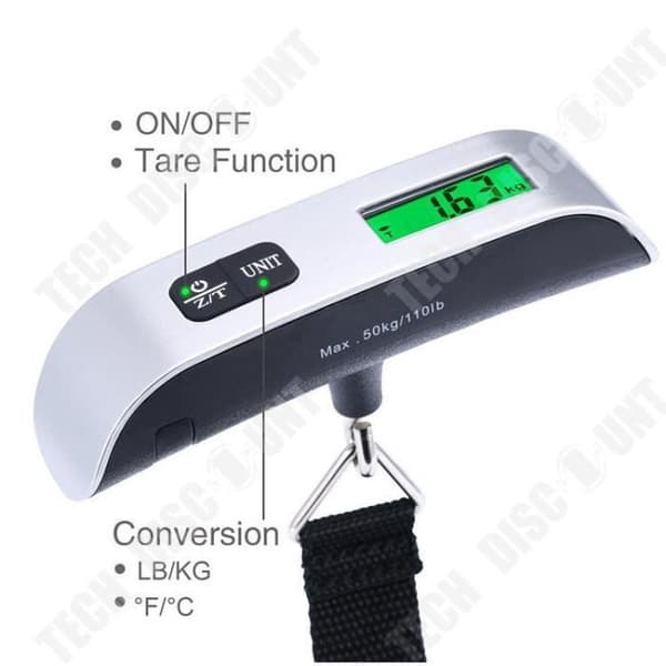 TD® Digital Elektronisk Bagagevåg Reseflygplansvåg Bärbar Digital Max 50 kg Elektronisk manuell funktion