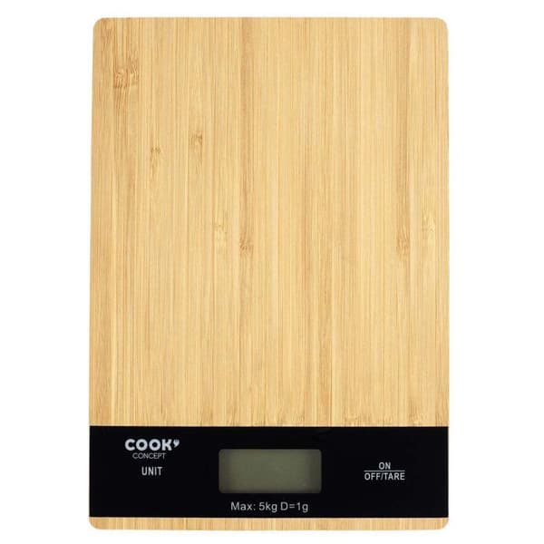 Kulinarisk våg - Cook Concept - KU6613 - Elektronisk - 5 kg - Svart och beige bambu