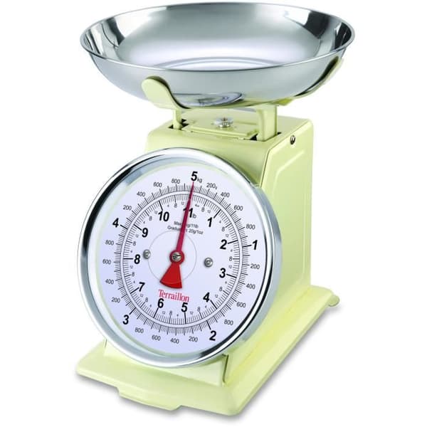 Mekanisk køkkenvægt - TERRAILLON - TRAD 500 Creme - Kapacitet 5 kg - Retro stil - 1 l skål