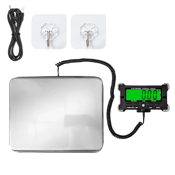 Digitaalinen vaaka, 200 kg kapasiteetti, LCD-taustavalaistu näyttö,Hopea