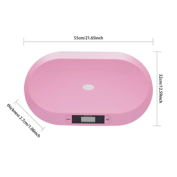 Digital Baby- og Kæleskala, 20kg Kapacitet, Høj Præcision med LCD Skærm,Rosa Opgraderet