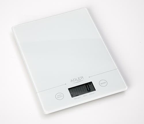 Adler AD 3138 w köksvåg Elektronisk köksvåg Vit Bänkskala Kvadratisk