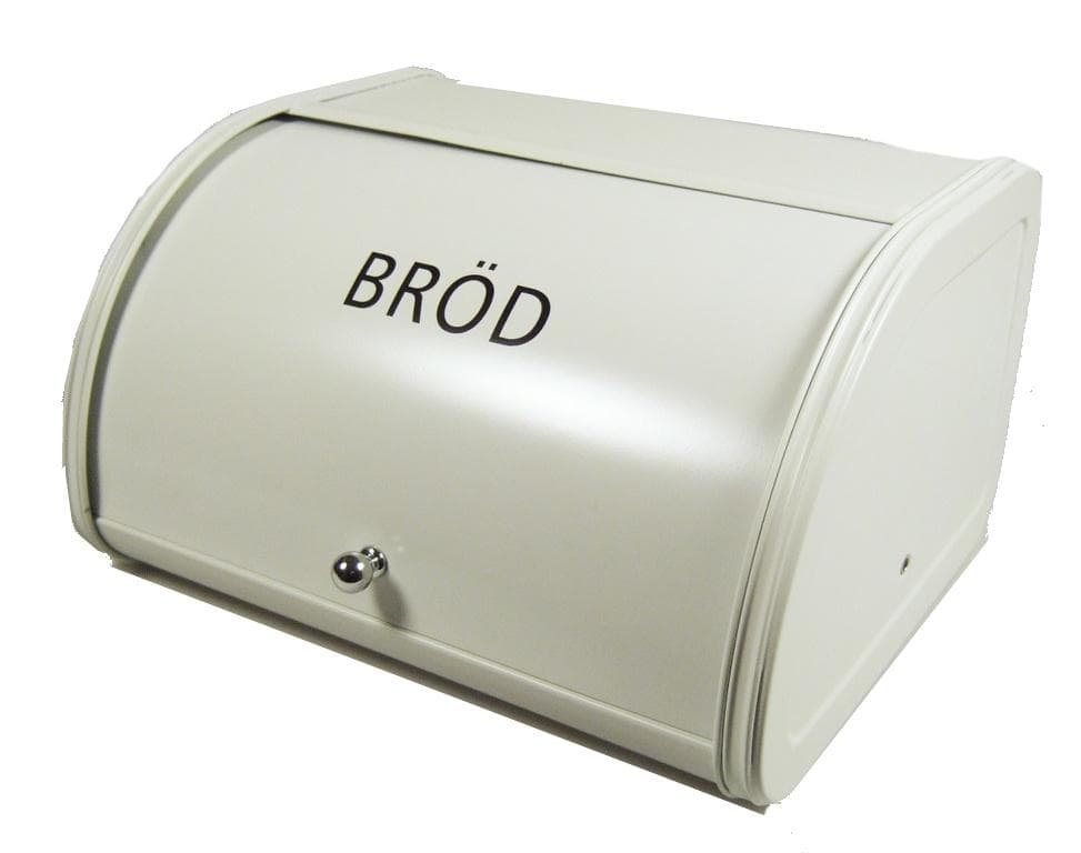 Brödlåda i plåt vit brödburk