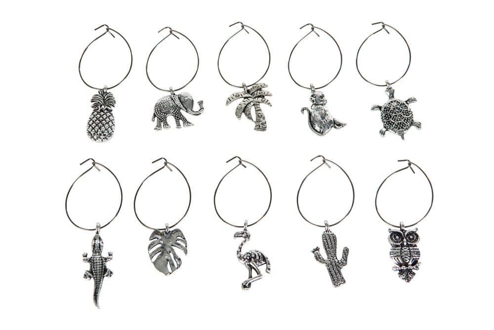 Glasmarkör djurmix silver