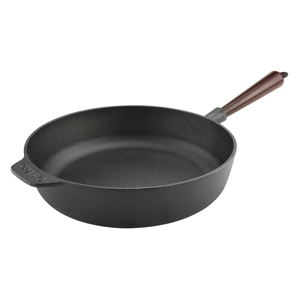 Traktörpanna i gjutjärn 28 cm med trähandtag