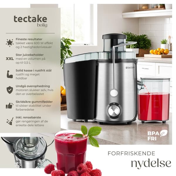 Juicer Frufi, 2 hastighedstrin, rustfrit stål, 600W - sølv