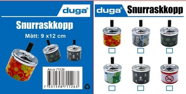 Askfat Döskallar Snurr Metall