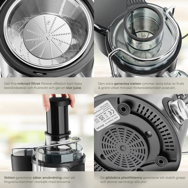 Juicepress Frufi, 2 hastighetslägen, rostfritt stål, 600W - silver