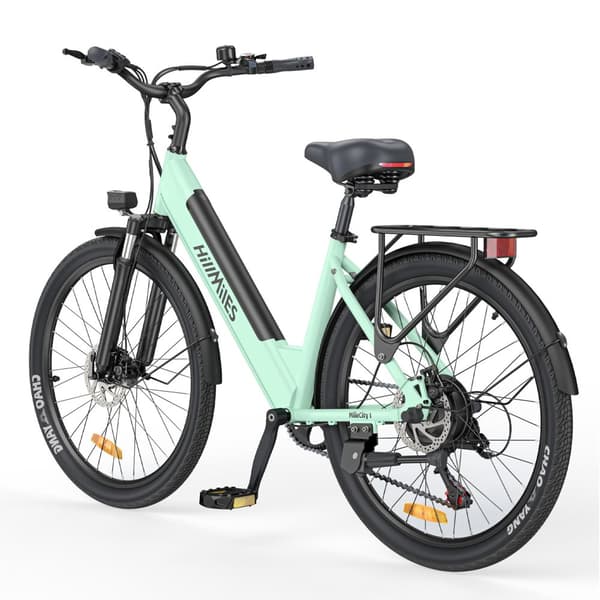 HillMiles Mile City 1 Sähköpyörä Aikuisille 250W, 36V, 13 Ah Akku, Naisten Sähköpyörä, 26 Tuuman Rengas, Kaupunkisähköpyörä