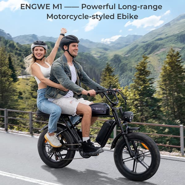 ENGWE M1 Elcykel för vuxna 250W motor Elcykel 48V 15.6+13AH batteri Herr El-Mountainbike 20 tum Feta däck Herr Elcykel