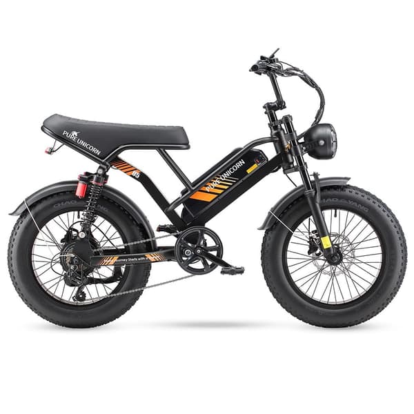 PURE UNICORN U5 Herr El-Mountainbike 1000W Motor Herr Elcykel 48V19.2Ah Batteri Vuxen Elcykel 20 Tum Fat Tire Elcykel