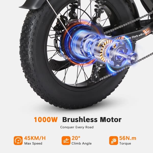 PURE UNICORN U5 Herr El-Mountainbike 1000W Motor Herr Elcykel 48V19.2Ah Batteri Vuxen Elcykel 20 Tum Fat Tire Elcykel