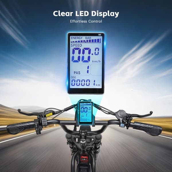 PURE UNICORN U5 Herr El-Mountainbike 1000W Motor Herr Elcykel 48V19.2Ah Batteri Vuxen Elcykel 20 Tum Fat Tire Elcykel