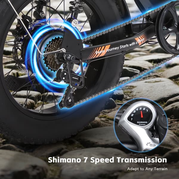 PURE UNICORN U5 Herr El-Mountainbike 1000W Motor Herr Elcykel 48V19.2Ah Batteri Vuxen Elcykel 20 Tum Fat Tire Elcykel