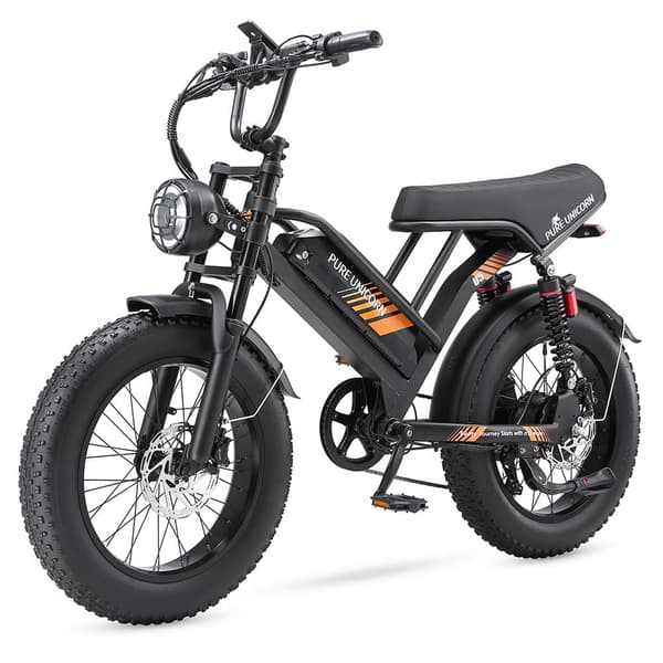PURE UNICORN U5 Herr El-Mountainbike 1000W Motor Herr Elcykel 48V19.2Ah Batteri Vuxen Elcykel 20 Tum Fat Tire Elcykel