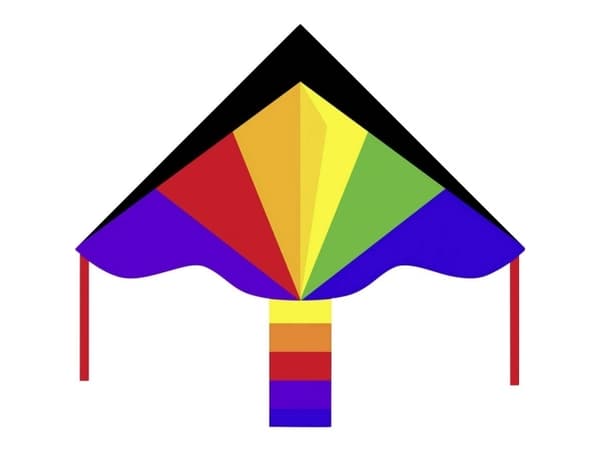 Ecoline One Line Kite Simple Flyer Rainbow Span 1200 mm Vindstyrka Fitness 2 - 5 bft