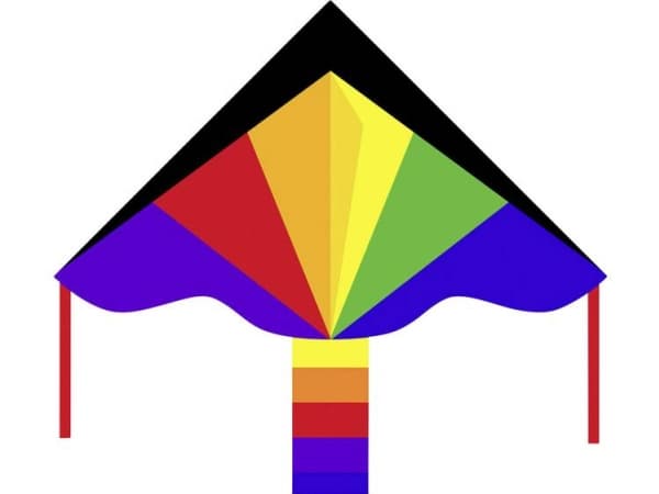 Ecoline One Line Kite Simple Flyer Rainbow Span 1200 mm Vindstyrka Fitness 2 - 5 bft