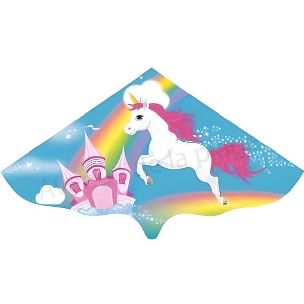 Emma Unicorn Kite Multicolor - DISNEY - För barn - Lätt att använda och mycket stabil under flygning