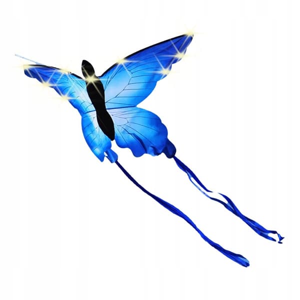 KITE XXL Butterfly SININEN Hehkuva LED 150cm