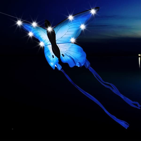 KITE XXL Butterfly SININEN Hehkuva LED 150cm
