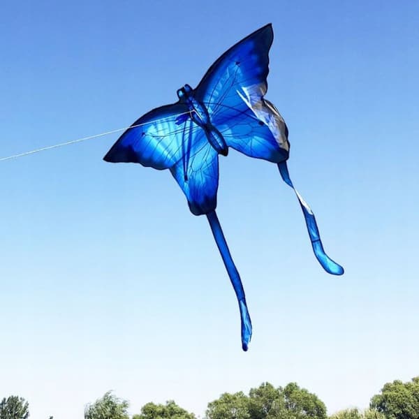 KITE XXL Butterfly SININEN Hehkuva LED 150cm