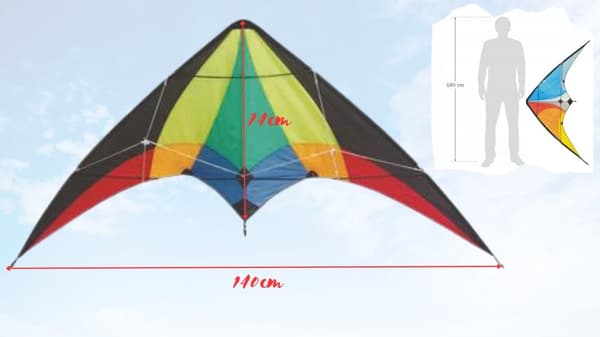 Stor 2-rads sportdrake 140X74cm Jastrząb