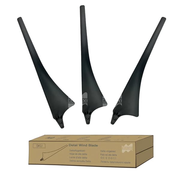 Delta Wing Blade til Vindgenerator, Længde 630mm, Farver Sort, Hvid, Blå, Rød,Sort, 3 klinger, Kun blad