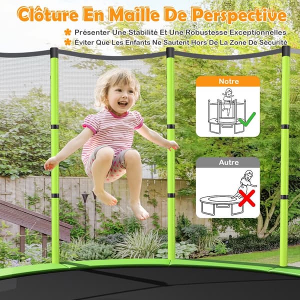 Have Trampolin, 165x165x188 cm, Grøn