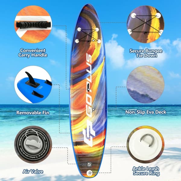 Uppblåsbar Stand Up Paddle Board, Pump-L, 10,5'x30"x6", Blå