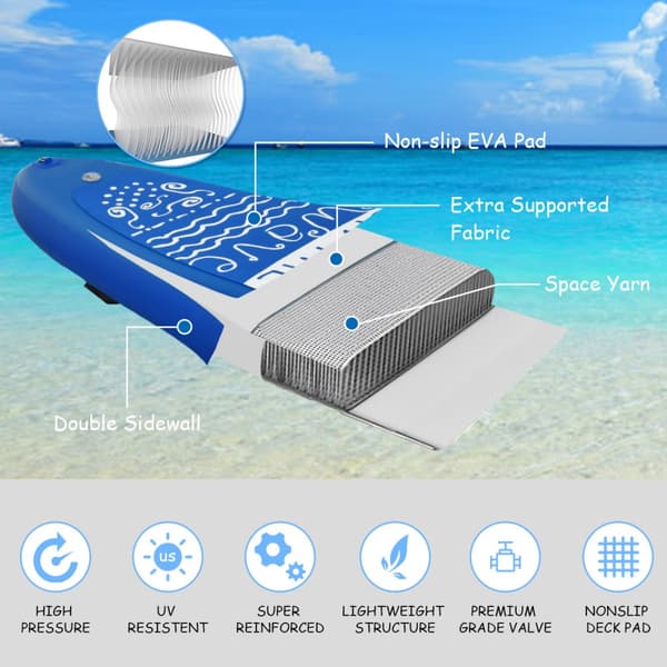 Uppblåsbar Stand Up Paddle Board, 305x76x16 cm