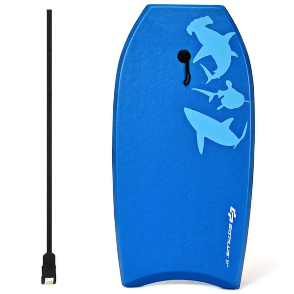 Bodyboard, Lättvikts Super Bodyboard Surfing med Leash IXPE Däck EPS Kärna Boarding-L, 42"x17"x3"
