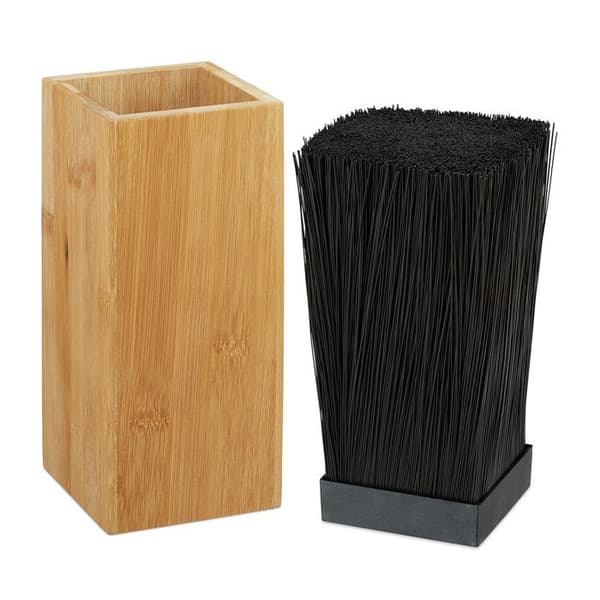 Relaxdays Knivförvaring, bambu, ogarnad, med infällning i plaststänger, universell, 23x10,5x10,5 cm, natur