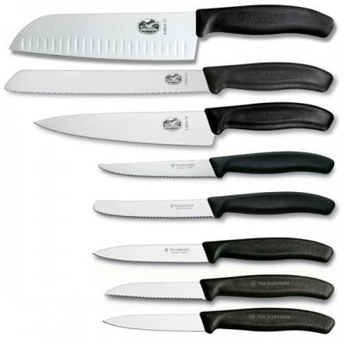 Kökskniv - VICTORINOX - SwissClassic 6.7173.8 - Block med 8 knivar - Blad 17, 21, 19 och 11 cm