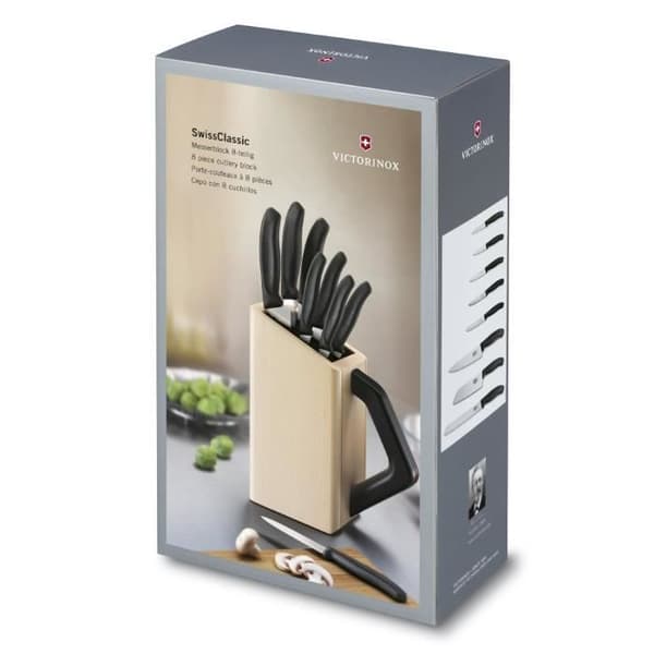 Kökskniv - VICTORINOX - SwissClassic 6.7173.8 - Block med 8 knivar - Blad 17, 21, 19 och 11 cm