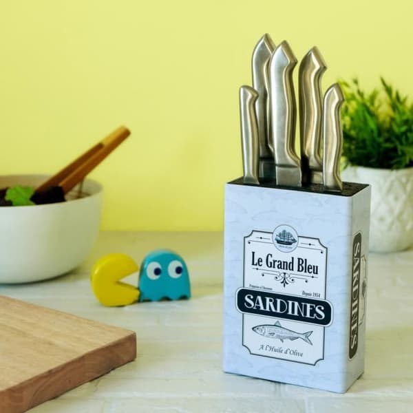 Balvi Sardine knivhållare Stor kapacitet plåt i form av sardiner Plåt