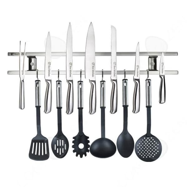 Magnetisk knivblock C® 450x60x23mm väggmonterad Dubbelstång knivblock för knivar och köksredskap