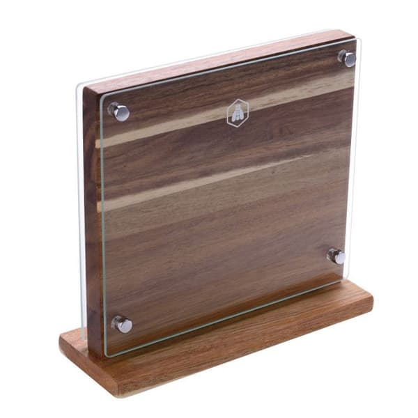 Bloc Repose Couteau - Laguiole - Akacieträ - Magnetisk - Härdat Glas - Nutida