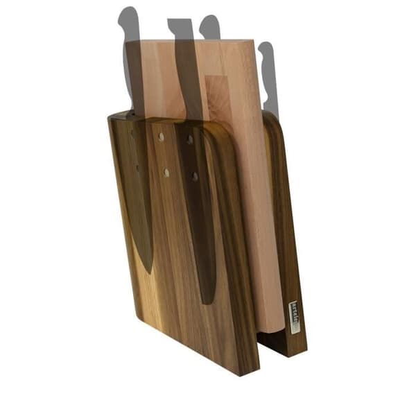 ArteLegno magnetisk knivblock i valnöt + skärbräda AL86WL