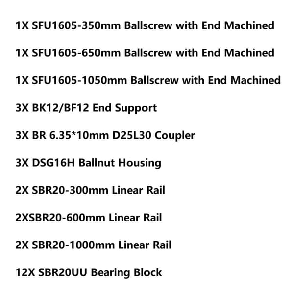 CNC Linjär Guide Kit, Flera Längder Linjära Skenor, SFU1605 Kullskruvar,SFU1605 300 600 800