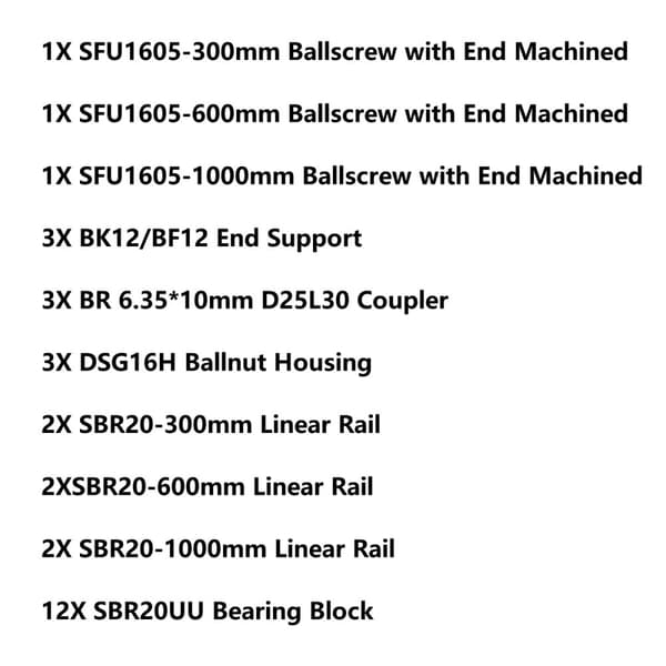 CNC Lineaarikisko Sarja, Useita Pituuksia Lineaarisille Kiskoille, SFU1605 Kuuliruuvit,SFU1605 300 600 1000 - SFU1605 300 600 1000
