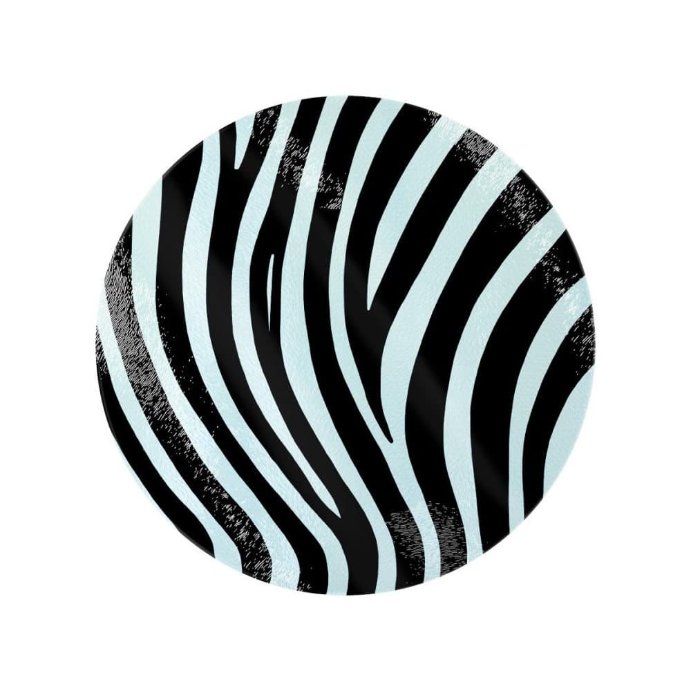 Grindstore Zebra Stripes Circular Glass Chopping Board