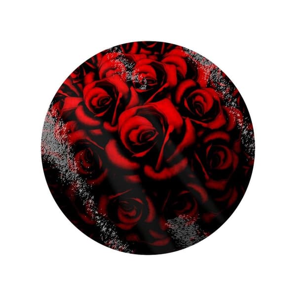 Grindstore Red Roses Circular Glass Chopping Board Red One Size
