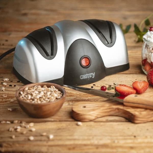 Professionell elektrisk knivslipare, vinkelguide 40W Camry CR4469 Grå 837607