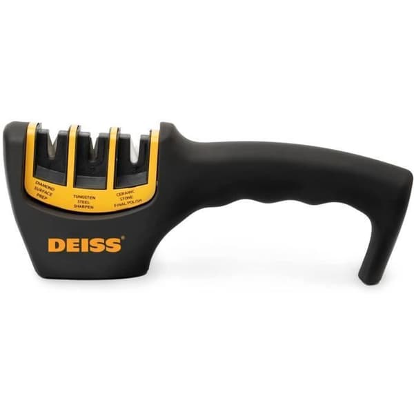 Deiss PRO 3-stegs köks- och fickknivsslipare - Professionell kvalitet manuell knivbladsslipare