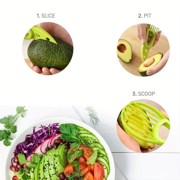 3 I 1 Praktisk avocado -skrælsholdbar multifunktionel knivskærer