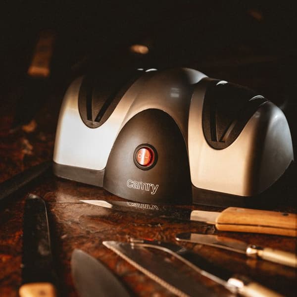 Professionell elektrisk knivslipare, vinkelguide 40W Camry CR4469 Grå 837607
