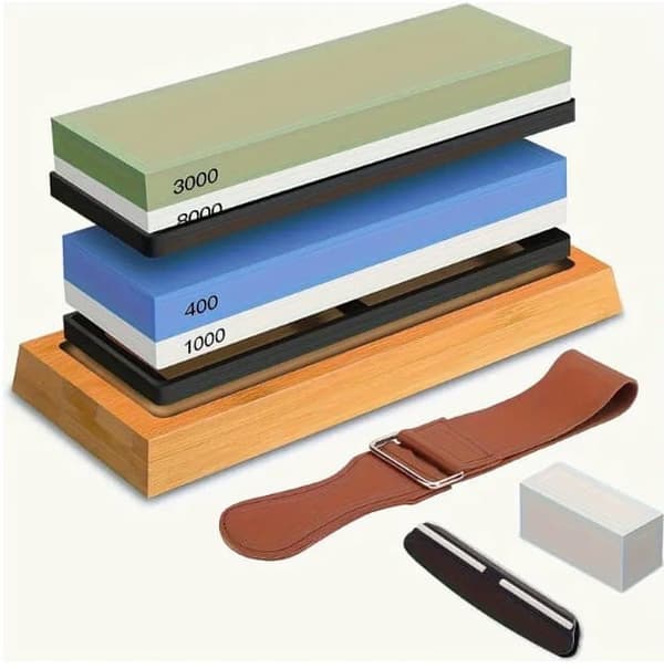 Lollanda Slipsten Kit för Knivslipning / Slipblock - 400/1000/3000/8000 Knivslip