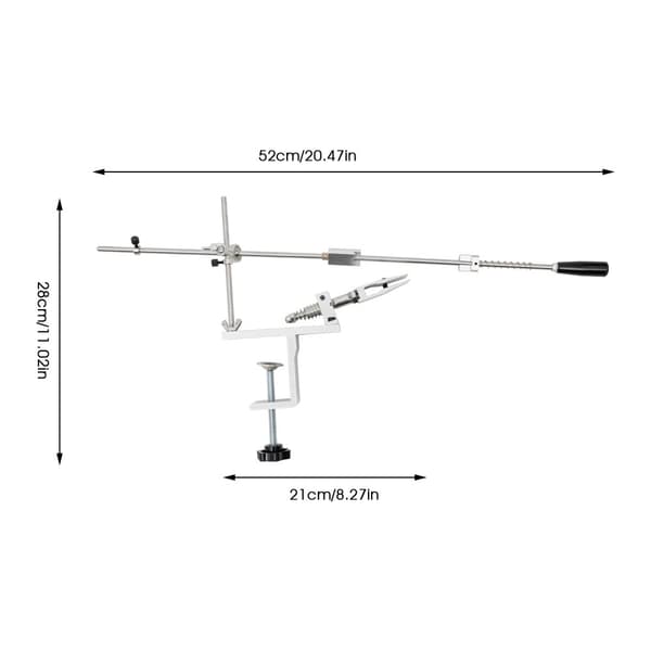 Justerbar roterande knivslip, ergonomiskt handtag, 6 medföljande slipstenar,VIT, L