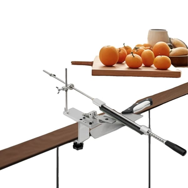 Justerbar roterande knivslip, ergonomiskt handtag, 6 medföljande slipstenar,VIT, L