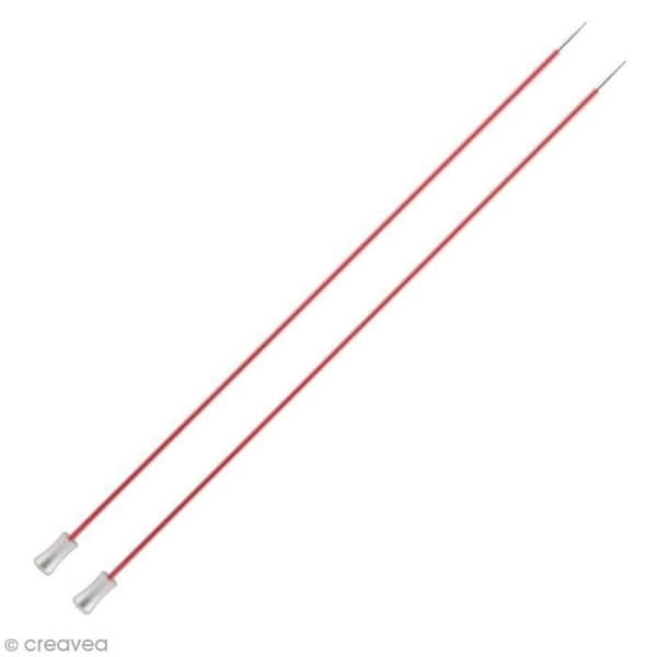 Sticka - KNITPRO - 40 cm - 2,5 mm - Färgad aluminium - Röd